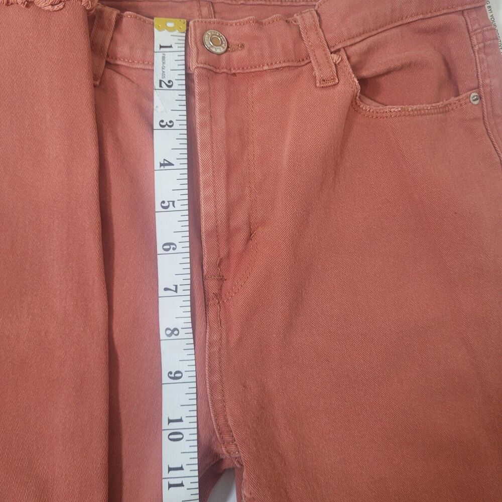 Kensie Vintage Lux Ultimate High Rise Skinny Distressed Jeans Red Raw Hem 8/28 - Picture 4 of 11